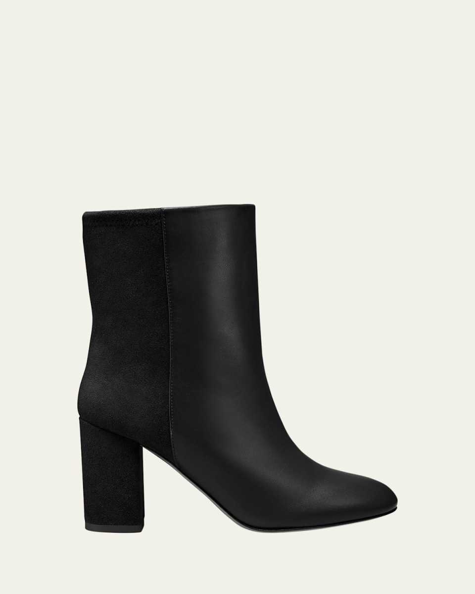 Strut Mixed Leather Ankle Booties